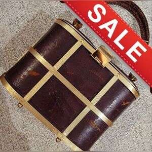 Rare #Vintage #1950s #Etra Brown & Gold Cage #Handbag #Purse